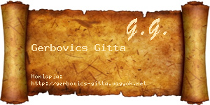Gerbovics Gitta névjegykártya